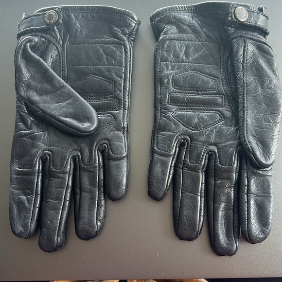 Harley Davidson leather gloves size XS palm fill silicone gel Velcro adjustable - Picture 9 of 13